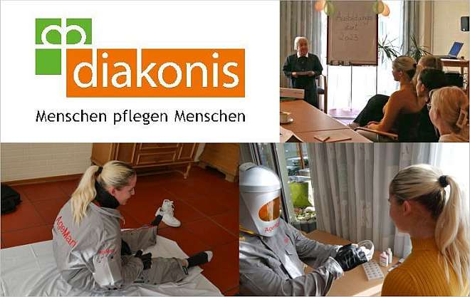 Collage aus Logo und drei Fotos - Begrüssung der neuen Auszubildenden